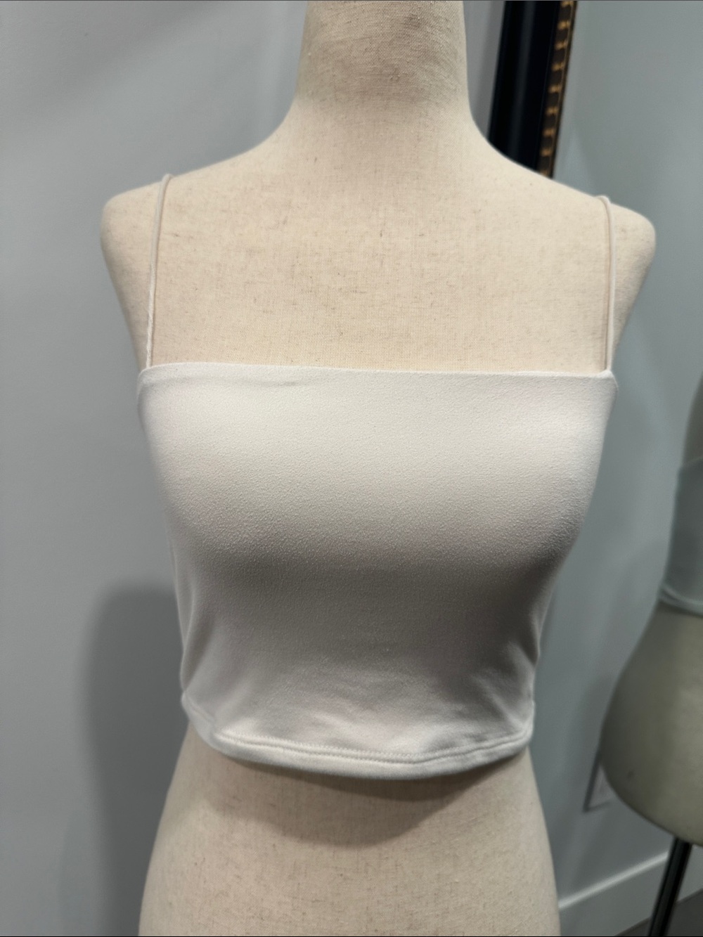 Windsor White Spaghetti Strap Cropped Camisole
